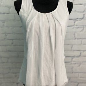 NY & Company White Chiffon Tank Top Blouse